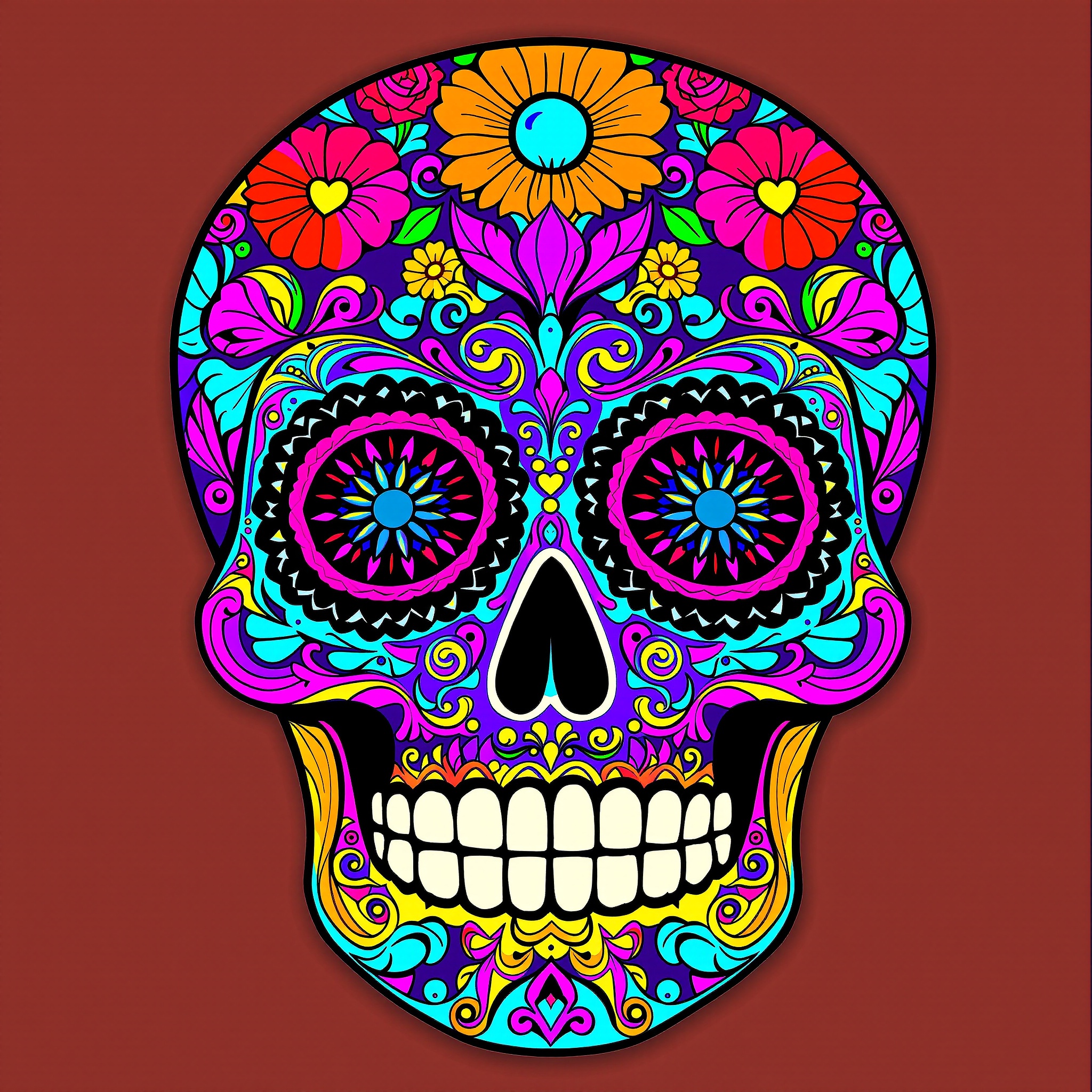 Decorative sugar skull motif 1